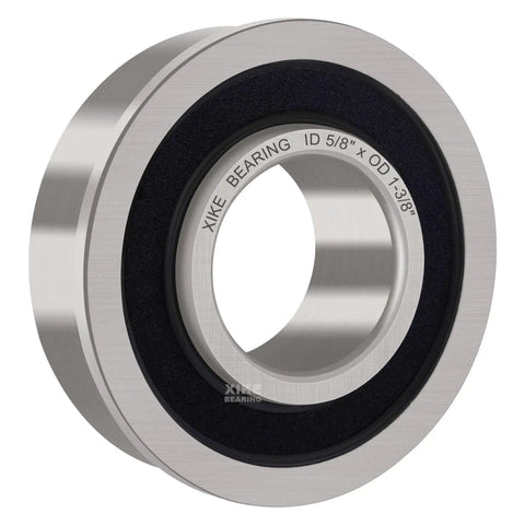 Flanged chrome steel sealed bearing for 5/8 inch shaft and 1-3/8 inch hub, part of 4 Pack Lawn Mower Wheel Bearing Replacement Kit For John Deere JD AM118315 AM35443 Stens 215-038 215-061 Oregon 45-047 MTD 741-0141 Ariens 0546200 Snapper 1-2390.