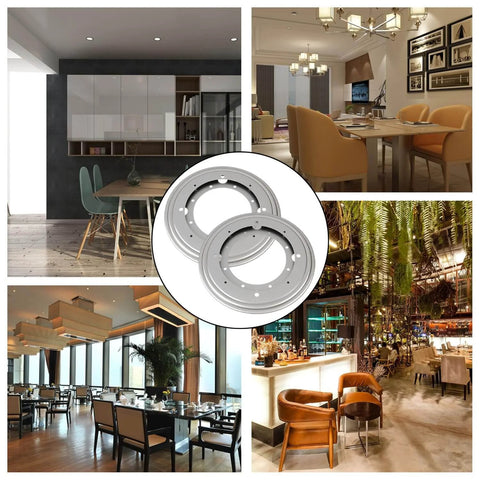 2 Pack 12 Inch Heavy Duty Lazy Susan Turntable Bearings, Galvanized Steel Swivel Bases with 5/16 Thickness, for Tables and Cabinets