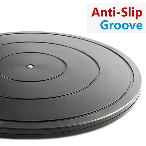 Close-up of 16 Inch Lazy Susan Turntable Heavy Duty Rotating Swivel Stand with Steel Ball Bearings Flat Base Non Slip Design