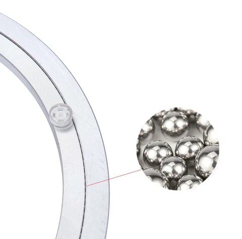 Close-up of 8 Inch Aluminum Heavy Duty Lazy Susan Rotating Turntable Bearing Swivel Plate with Non Slip Rubber Feet