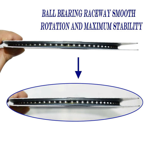 Close-up of 6 Pack 6 Inch Square Lazy Susan Hardware showing smooth ball bearing raceway for even rotation and stability