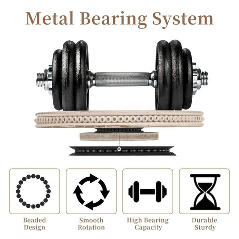 Round White Beaded Wood Lazy Susan Turntable For Kitchen Counter And Tabletop Decor 12 Inch Spinning Tray with metal bearing system