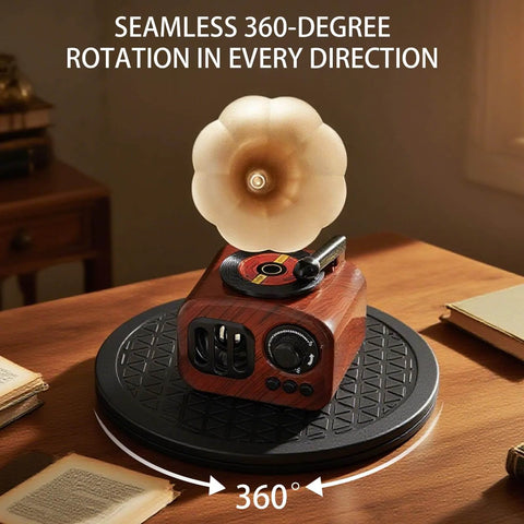 2 Pack 8 Inch Heavy Duty Lazy Susan Rotating Swivel Stands, black turntable base rotating vintage gramophone.