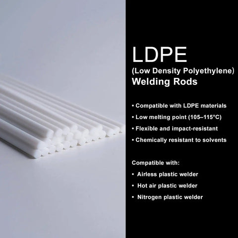 LDPE Welding Rod for Plastic Repair and Joining White 5/32 Inch Diameter 12 Inch Length 40 Feet Total SemiRigid Filler by Mujoiny