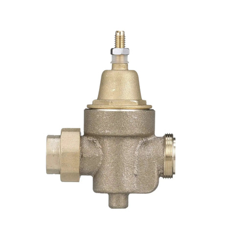 Lead Free Three Quarter Inch Water Pressure Reducing Valve And Backflow Preventer With NPT Thread Union X NPT Female, Adjustable 25-75 Psi