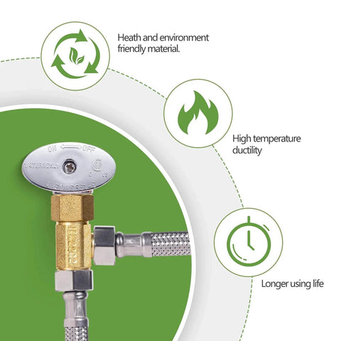Lead Free Brass Three Eighth Inch Angle Stop Add A Tee Compression Tee Valve With Three Eighth Inch Inlet And Outlet Connections Two Pack