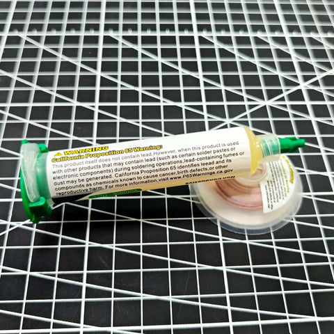 No Clean Soldering Flux Paste for Electronics Rosin Flux Lead Free 10cc tube on grid surface
