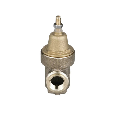 Front view of Lead Free Three Quarter Inch Water Pressure Reducing Valve and Backflow Preventer with NPT Thread Union X NPT Female.