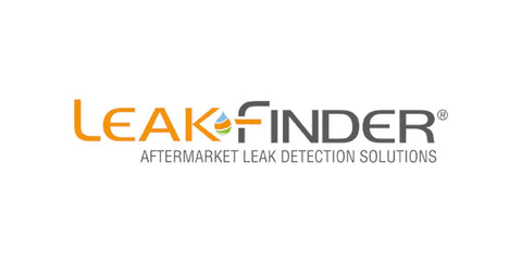 Leak Finder Auto Fluids And Air Conditioning Leak Detection Kit Pro Grade logo with brand name and tagline visible on white background.
