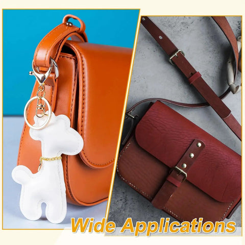 Leather handbags featuring 16Pcs Ball Head Button Stud Rivets With Screw Back For Leather Crafts application.