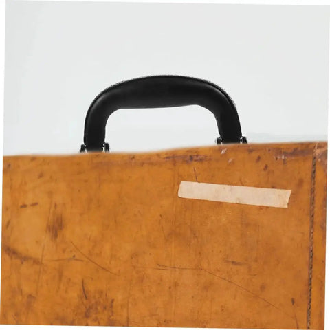 Leather Replacement Handles For Bags And Luggage 6.49 Inch Pull Handles on a suitcase, durable synthetic leather grip.