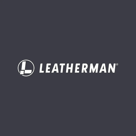 Leatherman logo on dark background