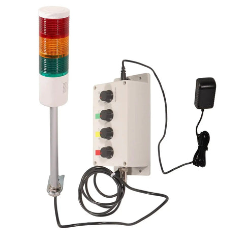 Industrial LED Andon Tower Lights Four Stack Signal Tower with red yellow green LEDs IP65 plug and play factory ready