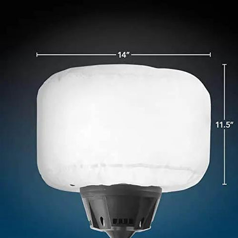 Close-up of 60W LED Balloon Light With Tripod For Outdoor Events By E Z UP, showing 14" x 11.5" water-resistant nylon diffuser.
