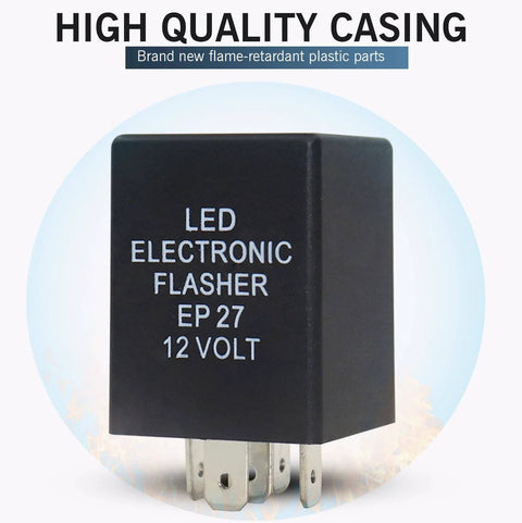 5 Pin LED Flasher Relay For Hyper Flash Fix Plug And Play No Fuss Install Durable ABS Housing EP27 Socket