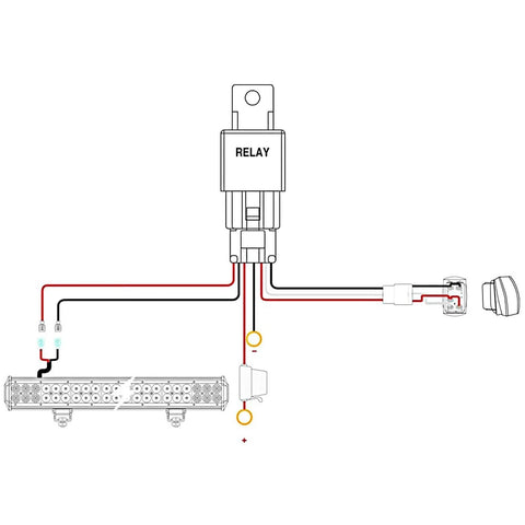 Heavy Duty 12V LED Light Bar Wiring Harness Kit With 12AWG Wire 5 Pin Rocker Switch Waterproof Switch Built In Relay Blade Fuse Protection