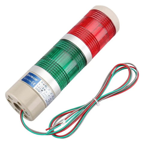 Industrial Signal Light Tower LED LTA 502T Round Indicator With Red And Green Continuous Light DC 24V 2W with wires