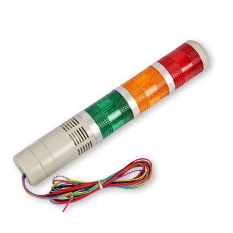 Industrial Signal Tower With LED Stack Lights And Built In Buzzer For Quick Warning And Safety 3 Layer Red Yellow Green LED Rings DC 12V
