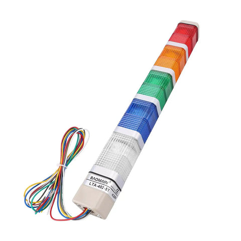 Industrial LED Signal Light Tower 110V AC With Continuous Light No Buzzer Red Yellow Green Blue White Stack Light LTA 402T5 Baomain