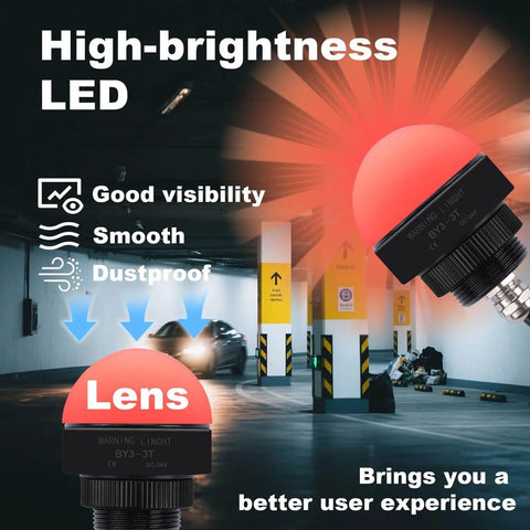 High-brightness 24V DC AC Three Color LED Signal Tower Indicator Go To All In One Single Layer Warning Light With Red Yellow Green LEDs IP65 Waterproof Continuous Visual Alert for Industrial Machinery