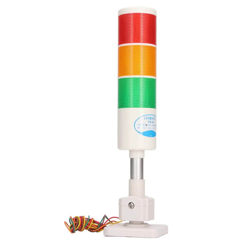 LED Stack Tower Lights 12V Industrial Signal Warning Lamp with aluminum alloy base, multi-layer indicator for CNC machine tools.