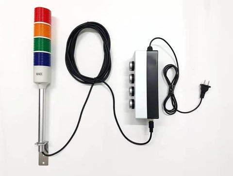 4 Color LED Stack Tower Light Signal Lamp With On Off Switch For Industrial Use Red Yellow Green Blue Includes 6 Ft Adapter