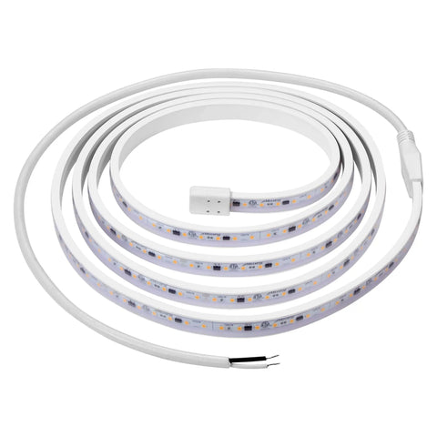 Coiled 96 inch hardwired LED under cabinet strip light with 3680 lumens at 3000K warm white, 120V kitchen and living room lighting