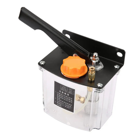 Left Hand Operated Workhorse 5L Manual Lubricating Pump with 650cc Capacity, 4mm Oil Outlet, CNC Machine Tools, Ergonomic Handle