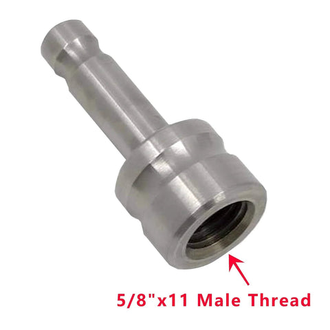 Leica Snap On Prism Pole Adapter With Multi Size Connector M8 M12 M16 Male Adapters in stainless steel showing 5/8-11 male thread