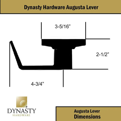 AUG-00-26D Grade 2 Commercial Duty Office Door Keyed Lever Lockset dimensions; side view with measurements.
