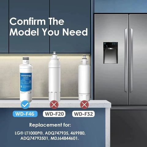 Replacement LT1000PC Water Filter For ThinQ LG Refrigerators 3 Pack ADQ74793501 LT120F Compatible Filters on Counter