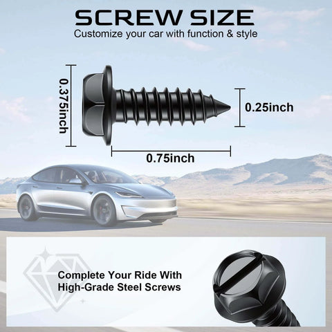 LivTee Rustproof License Plate Screws for Securing License Plates Frames and Covers on Cars and Trucks, size details and usage
