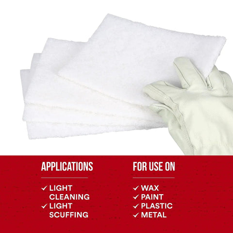 Light Cleansing Hand Pad 6x9 Mild Abrasive For Metal Vinyl Porcelain Pack Of 20 with glove for cleaning