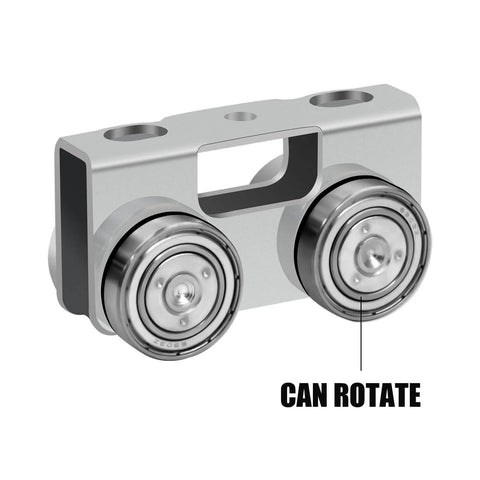 P2750-EG 4 Wheel Light Duty Trolley Assembly for 1-5/8 Inch & Taller Strut Channel, showing rotating wheels