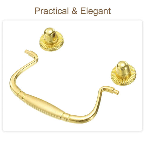 Bail Drawer Pull Handles 4 Pack 4 Inch Length 81mm Hole Centers Zinc Alloy Electroplated Light Gold Finish Rust Resistant