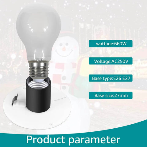 Replacement Blow Molded Light Wire Kit 4.9 Feet 120V With Switch And Plug For E26/E27 Bulbs, featuring specs and snowman decoration