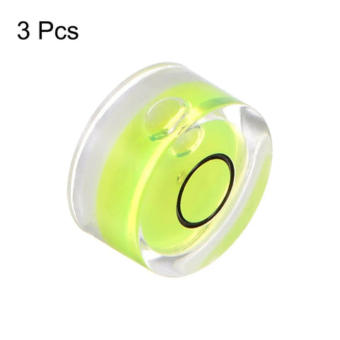 Three Piece Round Bubble Level Set 12x6mm Mini Circular Bullseye Spirit Levels For Leveling Camera Tripod Telescopes Workshop Turntables Picture Frames Lime