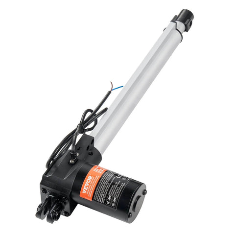 Linear Actuator 12V, 12 Inch Heavy Duty 1320lbs/6000N linear actuator with mounting bracket, electric motor view, industrial machinery use