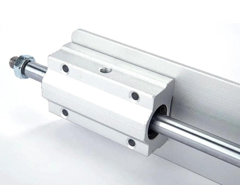 DC24V Reciprocating Linear Actuator with aluminum housing and drive rod; mounting holes on block.