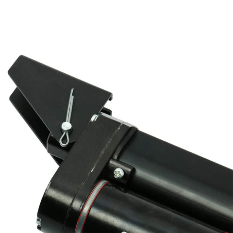 Pair of black heavy-duty steel mounting brackets for a linear actuator