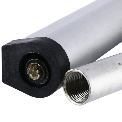 Close-up of the Beefy 12V 8 Inch Stroke Linear Actuator with Mounting Bracket, showing metal and plastic components for 900N lift.