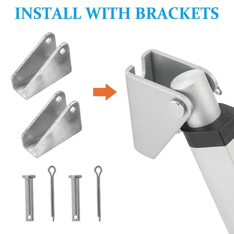 DC12V linear actuator with mounting brackets; two metal brackets plus pins and bolts shown beside the actuator