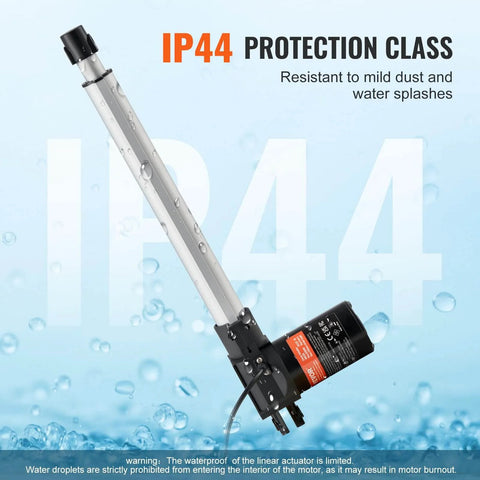 Linear Actuator 12V, 12 Inch Heavy Duty 1320lbs/6000N with IP44 protection, water-resistant design for electric doors and machinery