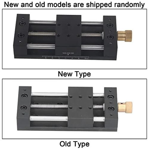 Linear Actuator Manual Sliding Table Stage Kit, showing new and old models with aluminum alloy rail guide for 3D printer CNC router.