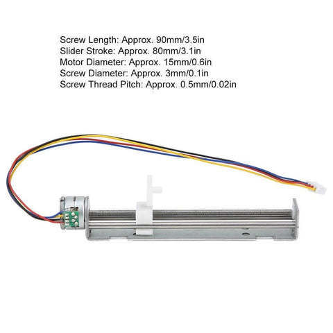 Linear Actuator 2-Phase 4-Wire Linear Stepper Motor Screw Slide Table with wires and dimensions for measuring equipment