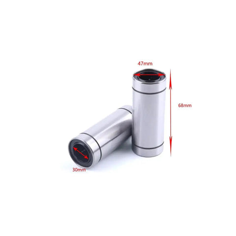 30 Mm Bore Linear Ball Bearing 47 Mm OD 68 Mm Width With Dual Rubber Seals For CNC Machines, side view showing dimensions