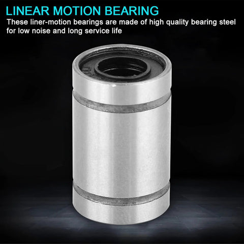8pcs lm6uu linear ball bearings, 3d printer cnc parts, steel bearing with 6mm bore dia and 12mm OD for smooth motion and steady alignment