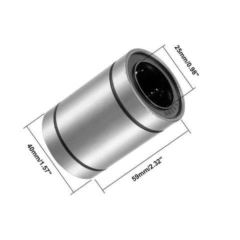 Linear ball bearings, lm25uu 25mm linear motion bushing double side rubber sealed rod liner for CNC, automation, and replacement jobs.
