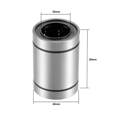 Linear Bearing 25mm Bore 40mm Outer Diameter 59mm Length Four Pack For CNC Machines And 3D Printers, double sealed.