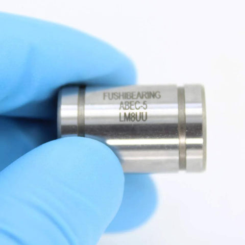 Close-up view of a linear bearing from the 3d printer cnc parts linear bearings set for jgaurora a5/a5s/a1/a3s lm08uu bearing pack of 4pcs